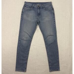 Mott Bow Jeans Mens 33x32 Blue Skinny Fit Five Pocket Stretch Denim